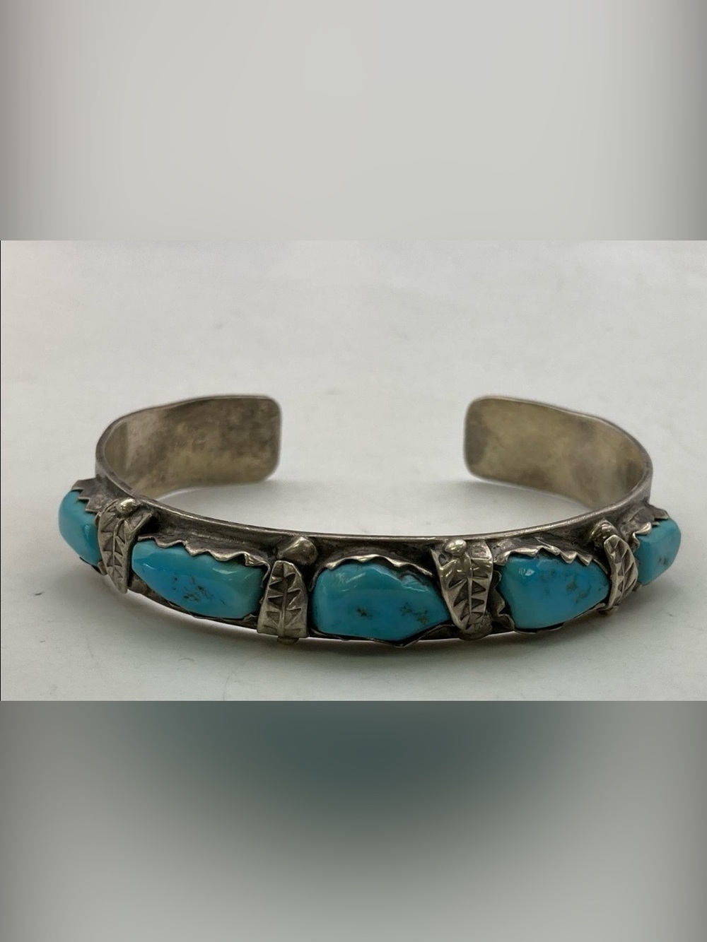 Wayne Cheama Zuni Sterling Silver 925 Turquoise Cuff Bracelet 6in 18.6g